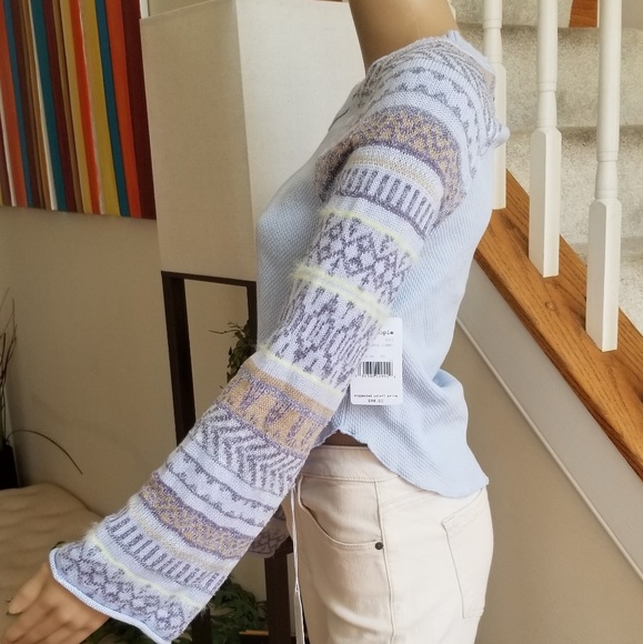 💚Free People Fairground Striped-Sleeve Thermal XS - Picture 2 of 7